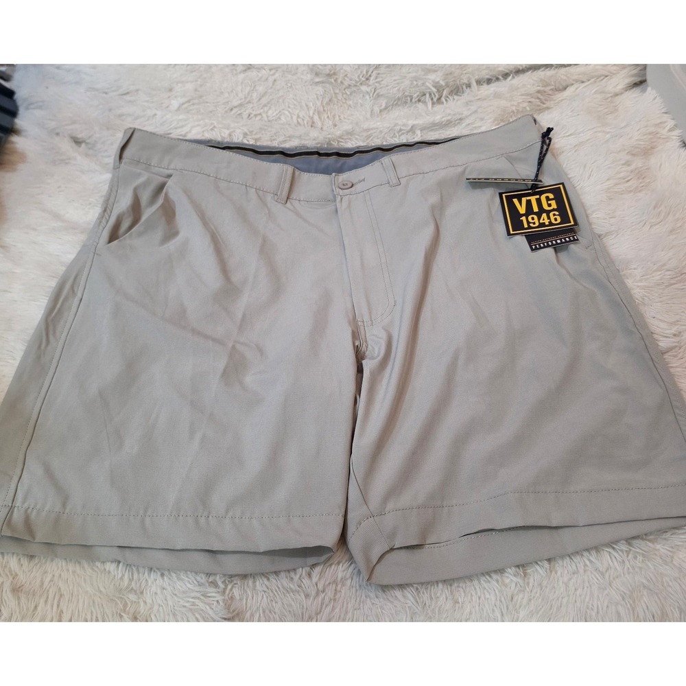 Vintage 1946 Hybrid Performance Shorts Men's 42 Khaki Stone 4-Way Stretch NWT